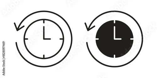 Rewind time icon line illustration background. icon concept vector