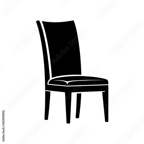 Stylized outline illustration of an elegant chair for furniture and interior design concepts