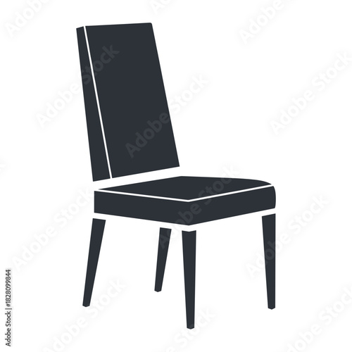 Stylized outline illustration of a chair for furniture and interior design concepts