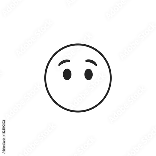 Shy, Faceless emoji icon logo flat vector design