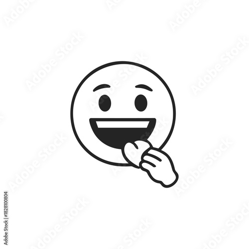 Silly face emoji icon logo flat vector design