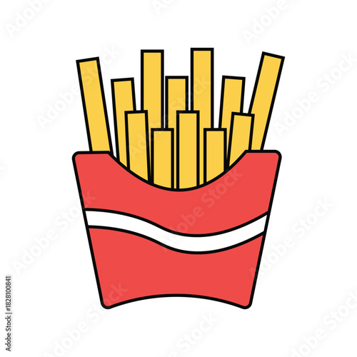 French Fries Container  Vector illustration design.eps