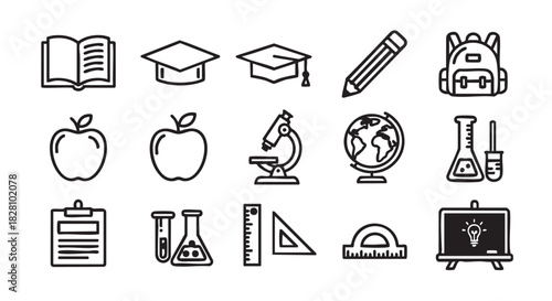 Education icons set for learning and growth in vector format