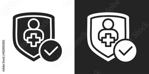 Safety Icon In Black And White Glyph Style