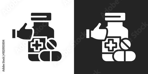 Efficacy Icon In Black And White Glyph Style