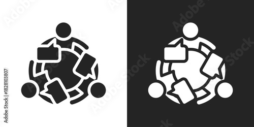 mediation Icon In Black And White Glyph Style