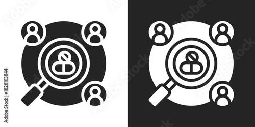Survey Icon In Black And White Glyph Style