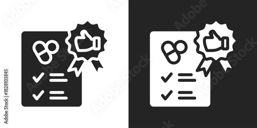 Quality Assurance Icon In Black And White Glyph Style