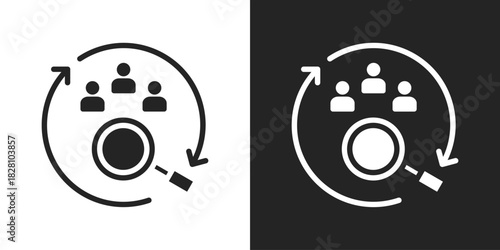 Research Icon In Black And White Glyph Style