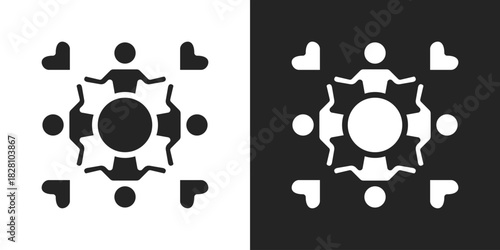 inclusion Icon In Black And White Glyph Style