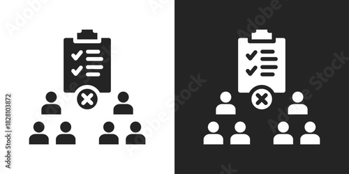 exclusion Icon In Black And White Glyph Style