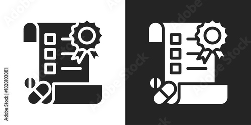 fda Icon In Black And White Glyph Style