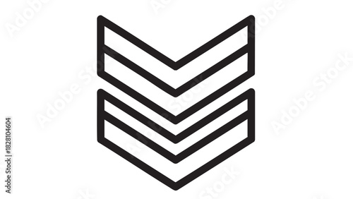 Chevron Insignia Linear Design for Military Ranks and Hierarchical Badges