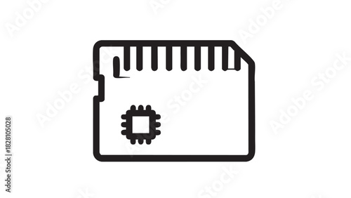 Illustrative icon depicting a compact digital storage device, symbolizing modern data processing and microchip technology for electronic applications