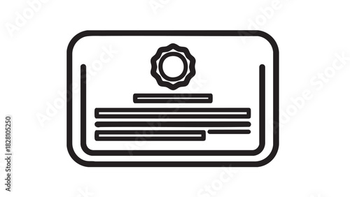 Illustration of a certificate or diploma with a seal, symbolizing achievement and recognition