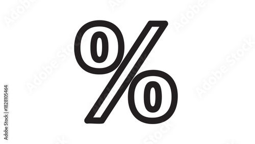 Percent Sign Line Art Financial Rate, Discount Symbol Vector Graphic