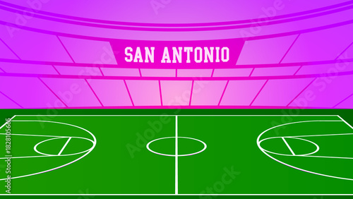 San Antonio Basketball City Name and Ground Field with Colorful Background , Vector Illustration Abstract image