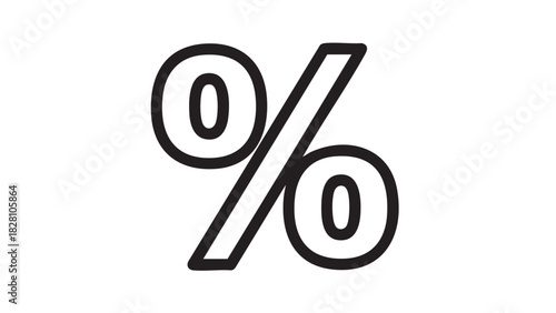 Simple and clean graphic illustration of a percentage sign, perfect for financial and mathematical concepts