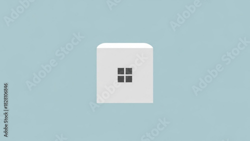 Minimalist home icon with window offers a clean, simple design for real estate, housing, and modern living concepts, a modern house symbol for developers
