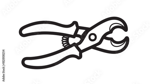 Versatile Hand Tool Outline Vector Illustration for Repair and Maintenance Projects, Symbolizing Efficiency and Precision in Industrial and DIY Applications