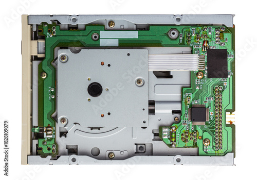 Retro Internal 3.5-inch Floppy Disk Drive FDD for Desktop Computer isolated on a white background