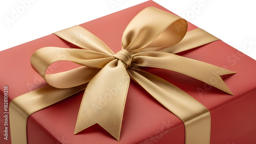 A premium close-up of a beautifully wrapped Christmas gift, ideal for holiday advertising and high-end campaigns.