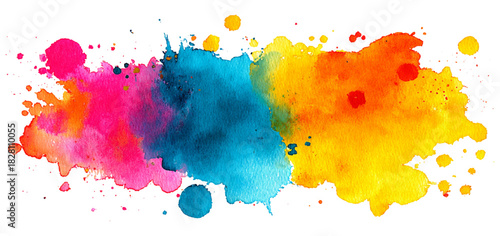 Abstract colorful watercolor paint texture. colorful watercolor design with vibrant flowing blending soft gradients splashes artistic creative abstract background.