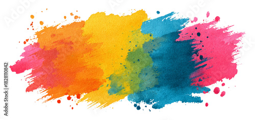 Abstract colorful watercolor paint texture. colorful watercolor design with vibrant flowing blending soft gradients splashes artistic creative abstract background.