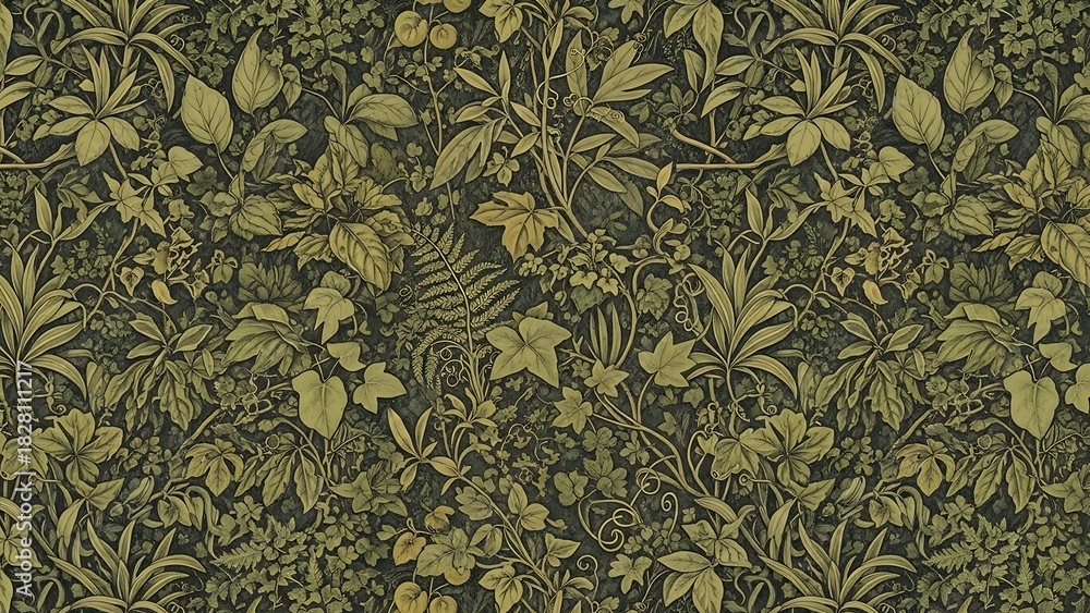 custom made wallpaper toronto digitalLush Jungle Tapestry - A Dense and Vibrant Botanical Pattern.