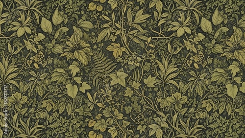 Wallpaper Mural Lush Jungle Tapestry - A Dense and Vibrant Botanical Pattern. Torontodigital.ca