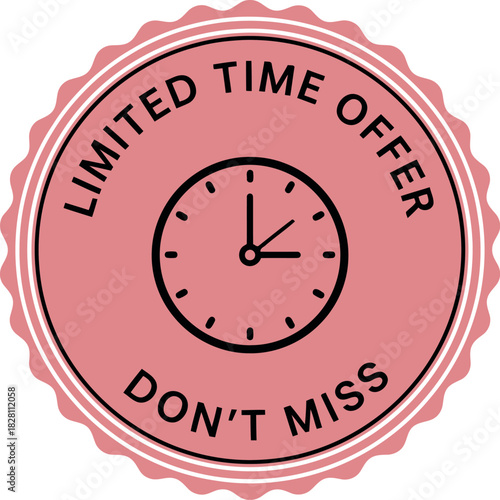 Limited time offer don't miss pink clock badge for special deals
