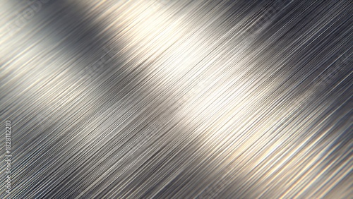 Abstract metallic brushed surface background with light reflections and texture