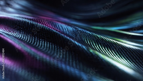 Abstract textile wave with vibrant colors and textured surface background