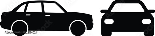 Car icon set for transportation, auto, and road safety design