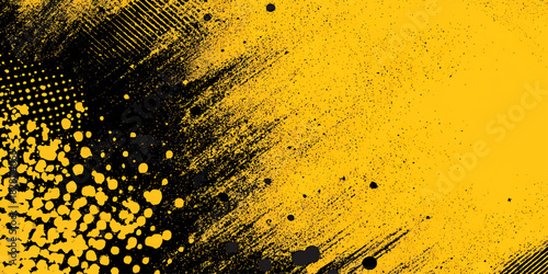 Abstract yellow grunge background with a liquid, bubbly, beer-like texture and gold light drops