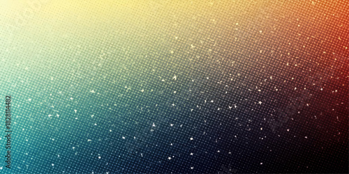 Abstract dark blue background with glowing water drops and bright particles reminiscent of a starry night sky