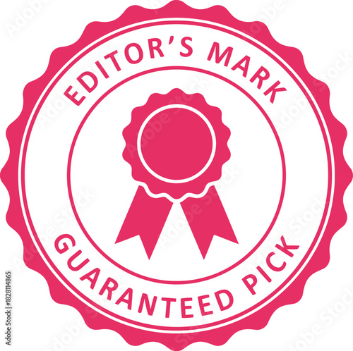 Editor's mark guaranteed pick quality award ribbon stamp label