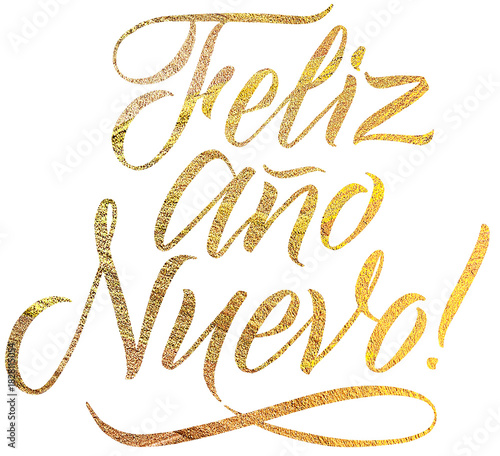 Merry Christmas Spanish Calligraphy. Lettering Design. Greeting Card Design on Transparent Background.