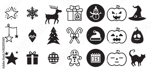 Creepy Candy Cane Holiday Theme Icon