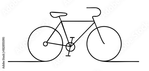 Minimalist Bicycle Line Art Illustration, Simple and clean line art illustration of a bicycle. Perfect for eco-transportation themes, cycling concepts, healthy lifestyle, mobility, and minimal design 