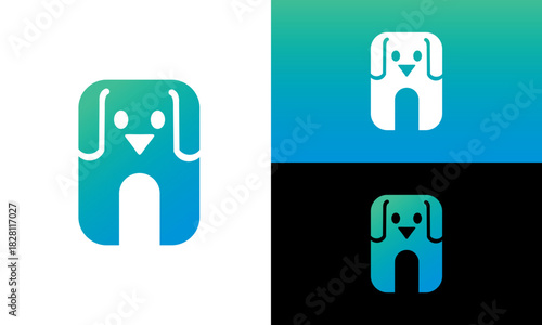 Modern Canine Symbolism: A captivating design featuring the endearing silhouette of a dog, its form seamlessly integrated with the letter A, symbolizing companionship and simplicity.