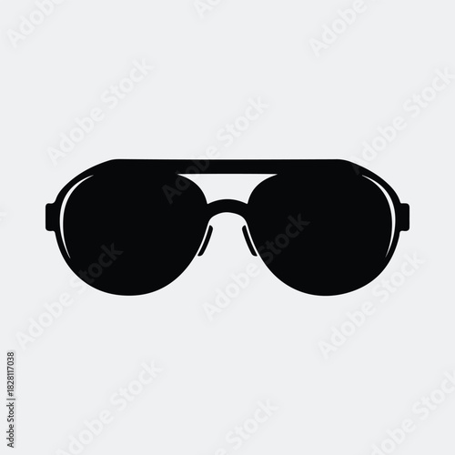 Silhouette Aviator sunglasses design flat vector illustration