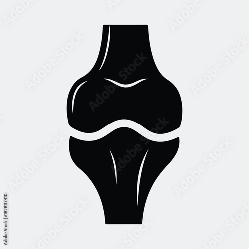 Silhouette knee joint anatomy medical illustration vector illustration