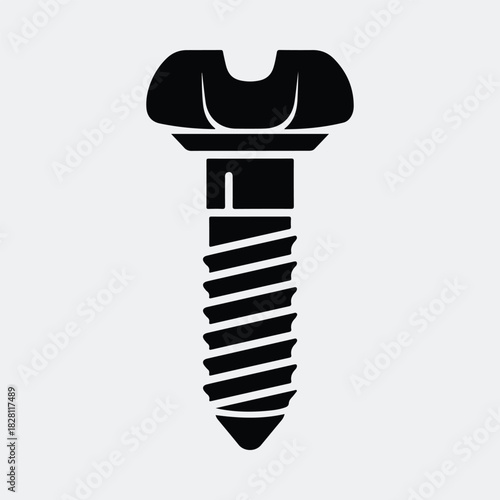 Silhouette medical dental implant bone screw vector illustration