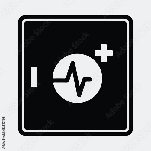 Silhouette medical heart pulse icon hospital cardiology care vector illustration