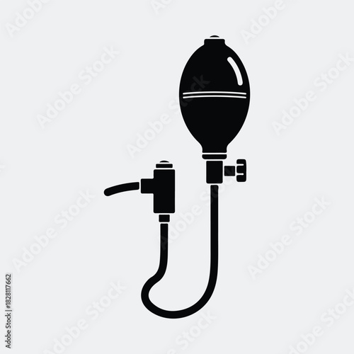 Silhouette nasal aspirator medical device equipment for baby vector illustration