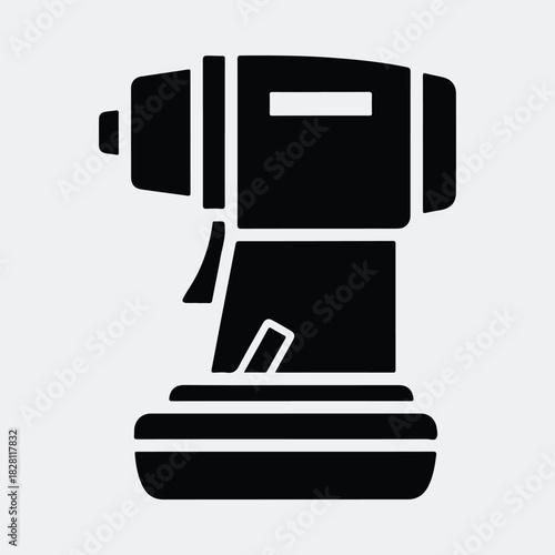 Silhouette paint sprayer electric airless construction tool vector illustration