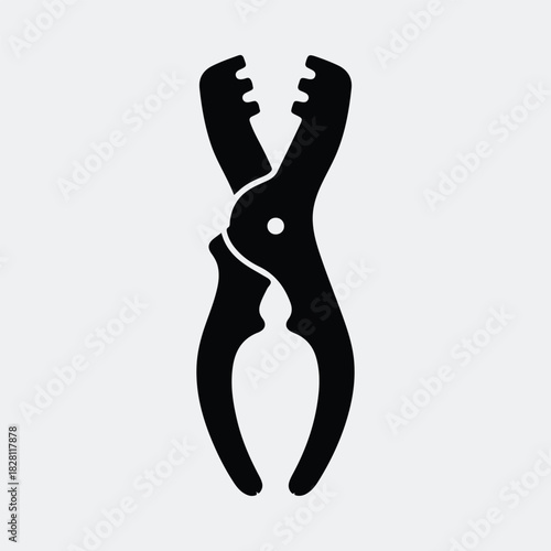 Silhouette pliers tool simple repair equipment instrument isolated vector illustration