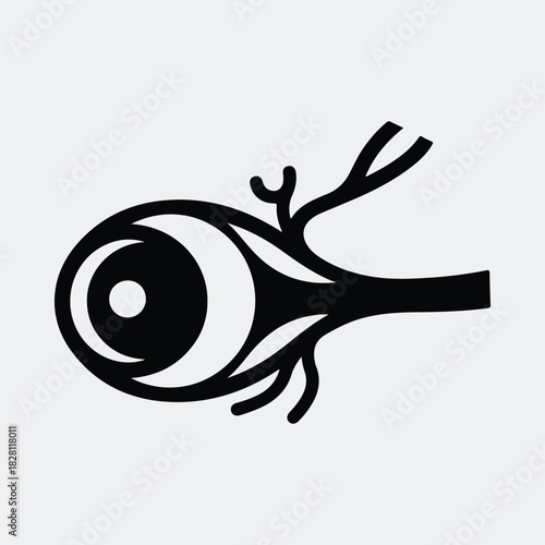 Silhouette stylized human eye anatomy with veins vector illustration