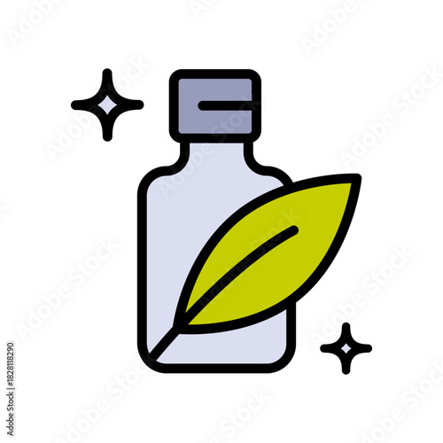 Natural cosmetics color icon. Cream jar, container, bio skin care, body, face skin cream, moisturizer lotion. Paraben free. Organic cosmetics vector symbol.